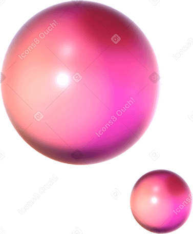 3D big and small glass spheres PNG, SVG