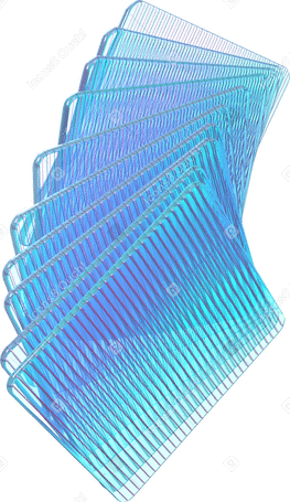 3D Composição com dez cartas estriadas PNG, SVG
