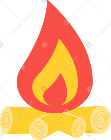 fire with firewood Illustration in PNG, SVG