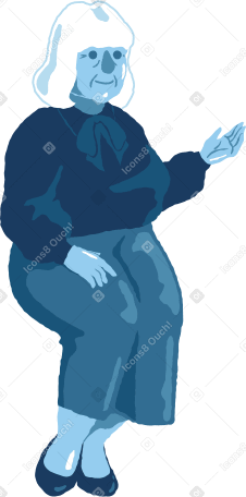 old curvy woman sitting Illustration in PNG, SVG