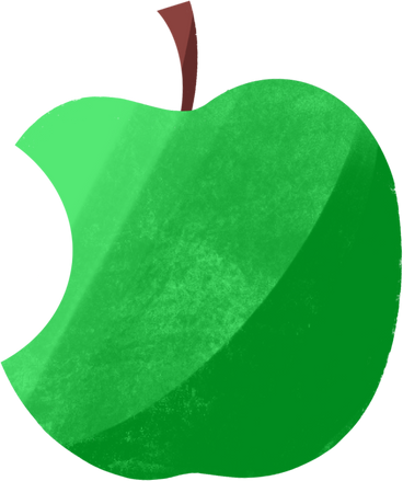 green bitten apple PNG, SVG