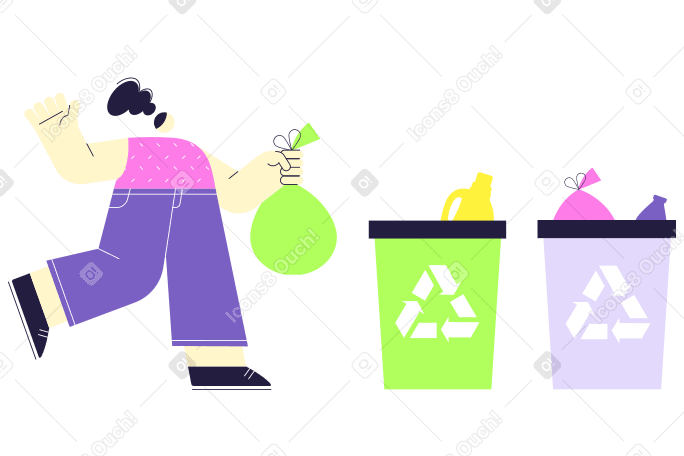 Proper disposal of garbage Illustration in PNG, SVG
