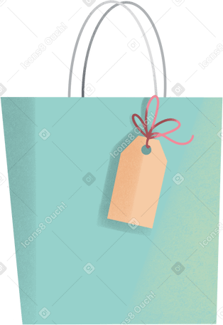 blue gift bag Illustration in PNG, SVG