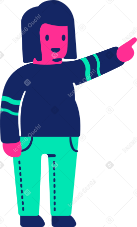 man fat pointing up Illustration in PNG, SVG