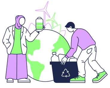 People recycling and using renewable energy PNG, SVG
