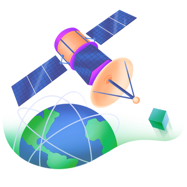 地球を周回する衛星システム PNG、SVG