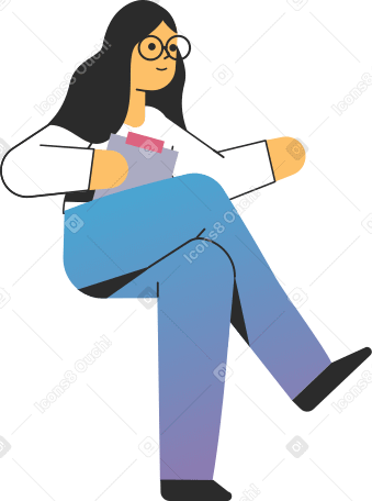 woman psychologist with documents Illustration in PNG, SVG
