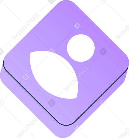 cubic purple user icon Illustration in PNG, SVG
