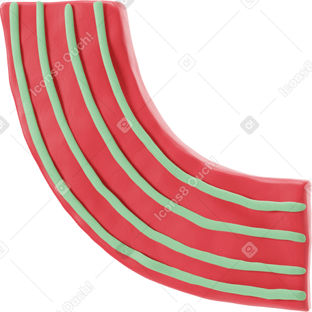3D Arm in red sleeve with green stripes  PNG, SVG