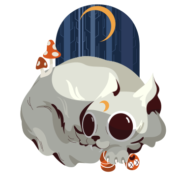 Halloween-katzenmonster im dunklen wald PNG, SVG