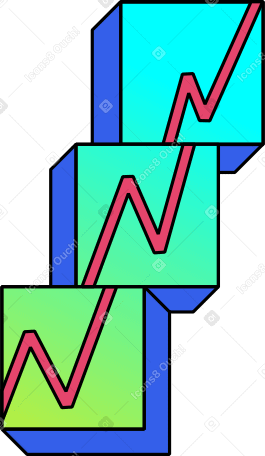 cubes with a graph PNG, SVG