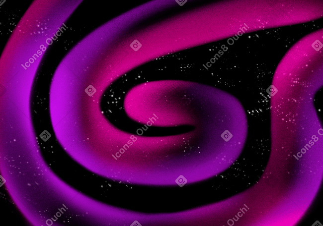 Fond de ciel étoilé avec des formes virevoltantes roses et violettes PNG, SVG
