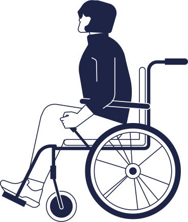 man in wheelchair side view PNG, SVG