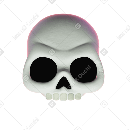 3D 骷髅图标 PNG, SVG