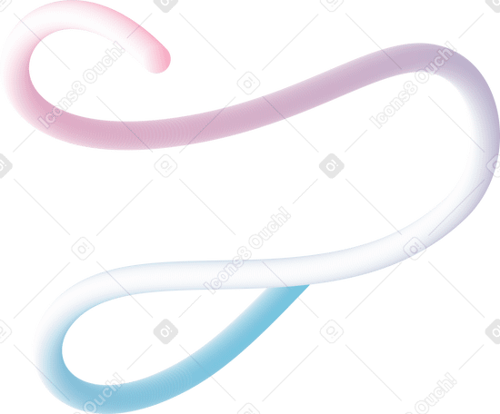 Объемная извилистая линия в пастельных тонах в PNG, SVG