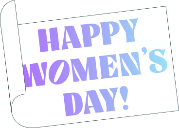 text happy women's day on the paper PNG, SVG