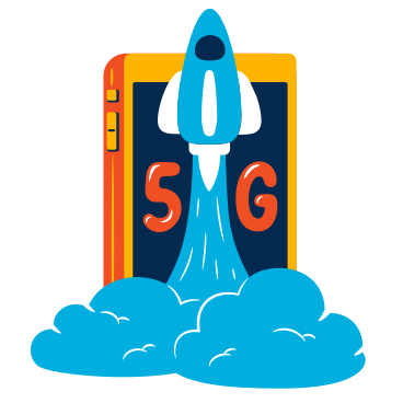Phone with 5G technology support PNG, SVG