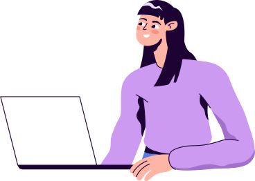 girl with open laptop PNG, SVG