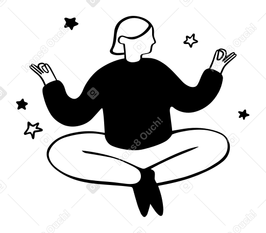 蓮華座で瞑想する女性 PNG、SVG