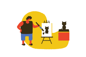 Drawing a cat PNG, SVG
