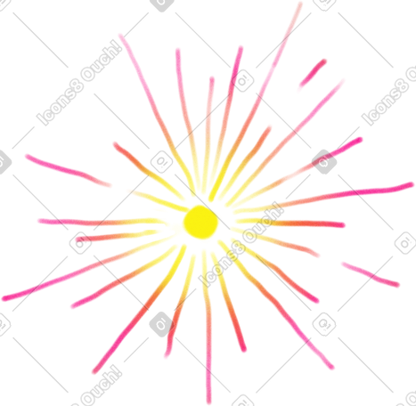 bright yellow pink orange firework PNG, SVG