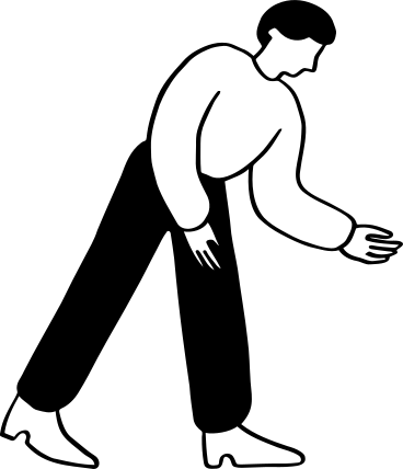 Man bent over and holding something PNG, SVG