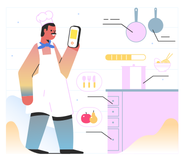 Augmented reality in kitchen PNG, SVG