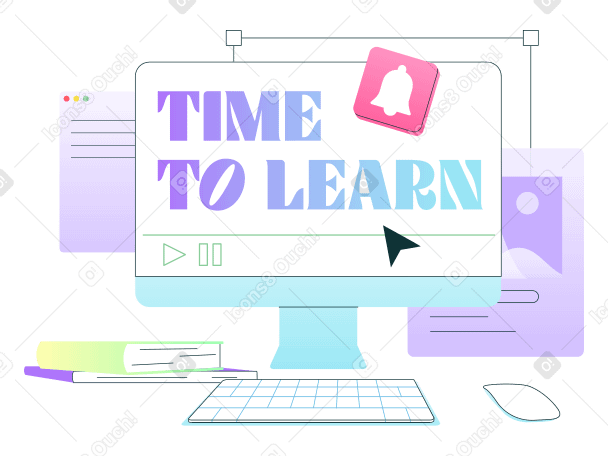 Text time to learn lettering with computer PNG, SVG