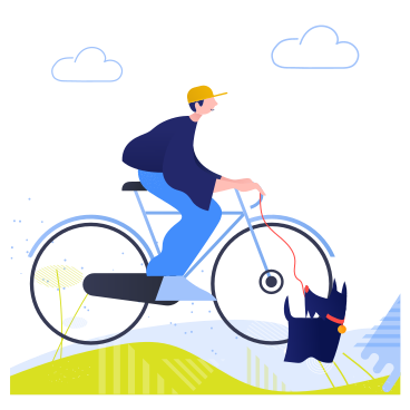 Cycling with dog PNG, SVG