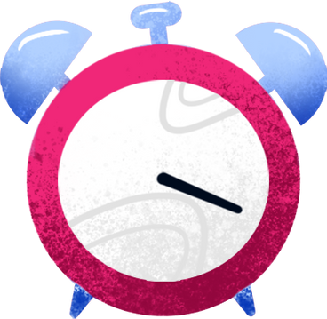 red alarm clock PNG, SVG