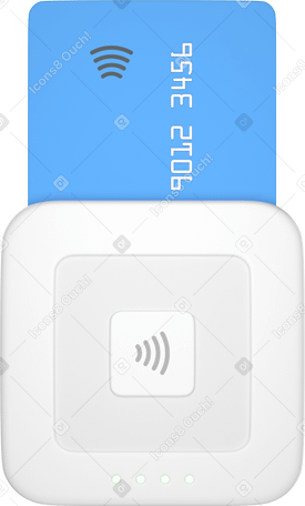 3D reader for contactless and chip with credit card front view в PNG, SVG