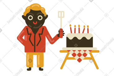 男人正在制作庆祝生日蛋糕 PNG, SVG