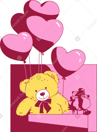 frame with a teddy bear PNG, SVG