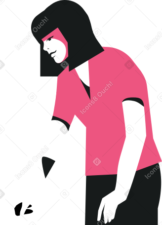 woman leaned over the table Illustration in PNG, SVG
