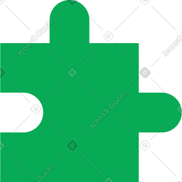 Dark green puzzle piece PNG, SVG