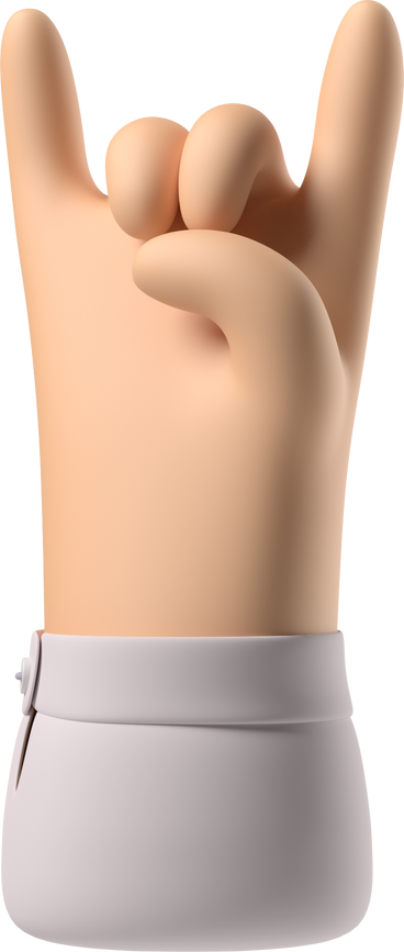 White skin hand showing rock sign PNG, SVG
