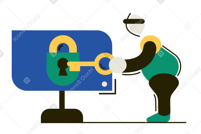 Cracking password Illustration in PNG, SVG