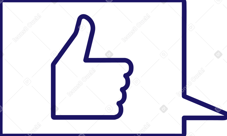 speech bubble with the like sign Illustration in PNG, SVG