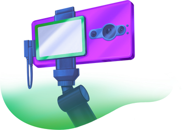 phone attached to a tripod for video recording PNG, SVG