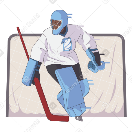 Hockey goaltender standing at the gate PNG, SVG