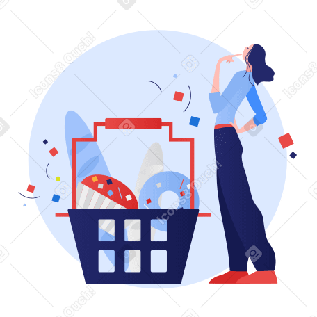Grocery shopping Illustration in PNG, SVG