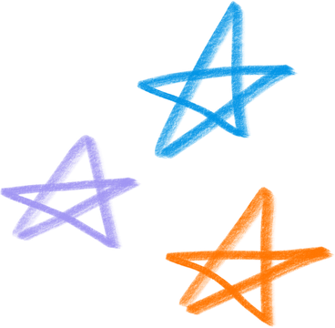 three colorful stars PNG, SVG