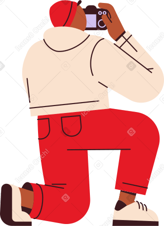 guy with a camera knelt on his knee PNG, SVG