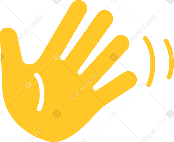 hand waving yellow PNG, SVG