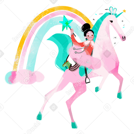 Mademoisslle unicorn Illustration in PNG, SVG