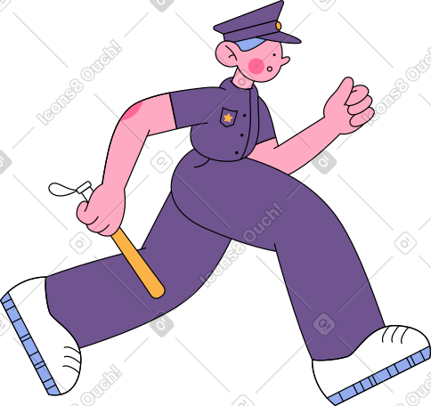 奔跑的警察 PNG, SVG