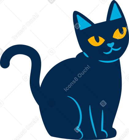 blue cat PNG, SVG