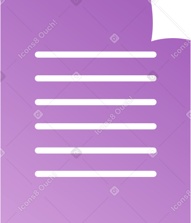purple sheet of paper with text Illustration in PNG, SVG