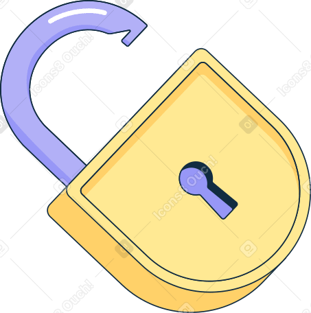 open lock Illustration in PNG, SVG