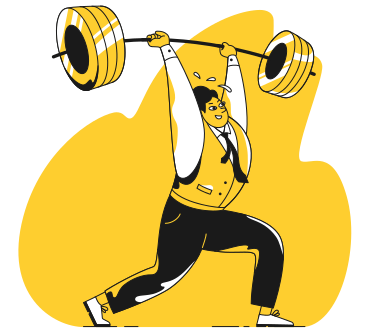 Man in a vest lifting a barbell PNG, SVG